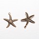 Starfish Brass Pendants X-KK-L134-11AB-1