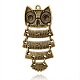 Tibetan Style Alloy Owl Pendants TIBEP-M001-06AB-NF-2