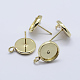 Brass Stud Earring Settings KK-P131-01A-10mm-G-1