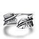 Fashionable Unisex 316L Surgical Stainless Steel Feather Cuff Rings RJEW-BB09945-9-1