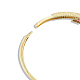 カラフルなキュービックジルコニアヒンジ付きバングル  女性のための真鍮のアクセサリー  ニッケルフリー  ゴールドカラー  内径：2-1/4インチ（5.8cm） BJEW-N014-008-6