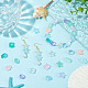 Aricraft 128 pièces 4 couleurs 4 styles thème océan perles de verre peintes par pulvérisation transparentes GLAA-AR0001-46-4