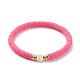 Perles heishi en argile polymère faites à la main bracelets extensibles sertis de perles à motif coeur pour femmes BJEW-JB07449-8