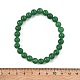 Braccialetti elastici di perline di giada naturale della Malesia (tinti).&nbsp;BJEW-K212-B-013-3