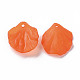 透明つや消しアクリルパーツ  花弁  レッドオレンジ  19.5x16.5x4mm  穴：1.5mm MACR-S371-01A-726-2