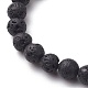 Bracelets élastiques ronds en pierre de lave naturelle BJEW-JB05506-4