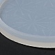 Diy レーザー効果カップ マット シリコン金型  レジン型  UVレジン用  エポキシ樹脂工芸品作り  スノーフレーク/ハート模様のフラットラウンド  雪の結晶模様  96x87x8mm  内径：80mm DIY-A034-30B-5