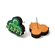 Saint Patrick's Day Green Wood Stud Earrings EJEW-D074-01A-2
