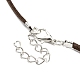 Halskette mit geteiltem Herzanhänger aus Legierung und gewachsten Kordeln NJEW-A013-01-4