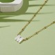 (Schmuckpartys im Fabrikverkauf) Halsketten mit Initialenanhänger aus Naturmuschel NJEW-JN03298-02-4