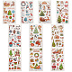 クリスマステーマ模様取り外し可能な一時的な防水タトゥー紙ステッカー  クリスマステーマの模様  12x6.9x0.01cm  10スタイル。 1個/スタイル。 10個/セット AJEW-WH0347-01-1