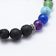 Natural/Synthetic Mixed Stone & Lava Rock Beads Stretch Bracelets BJEW-L612-K03-2