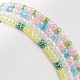4 pièces 4 bracelets extensibles en perles de verre de couleur pour femmes BJEW-JB08657-4