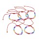 Регулируемые стеклянные плетеные браслеты из бисера BJEW-P256-F01-2