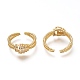 Brass Micro Pave Clear Cubic Zirconia Cuff Rings RJEW-P018-10G-3