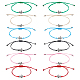 Fibloom 12-teiliges 2-Farben-Gliederarmband-Set aus Legierung mit Schildkrötenmotiv BJEW-FI0001-40-1