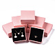 厚紙のジュエリーボックス  リングのために  ピアス  ネックレス  内部のスポンジ  正方形  ピンク  7.4x7.4x3.2cm CBOX-S018-08C-2
