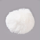 手作りののどのウサギのファーのポンポンボールカバーペンダント  ファジーバニーヘアボール  弾性繊維入り  ホワイト  55~74mm  穴：5mm WOVE-F020-A19-1