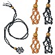 4 個 2 色編組ワックスロープコードマクラメポーチネックレスメイキング  調節可能なウッドビーズ 交換可能な石のネックレス  ミックスカラー  35-1/2インチ（90cm）  2個/カラー NJEW-CJ0001-02-1