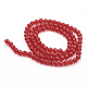 Verre transparent rouge facettes chapelets de perles rondes X-GLAA-R095-6mm-22-2