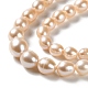 Fili di perle di perle d'acqua dolce coltivate naturali PEAR-E018-83-3