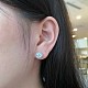 Clous d'oreilles en argent sterling plaqué rhodium 925 micro pavé de zircone cubique pour femmes EJEW-P231-61P-2