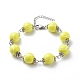 Bracelet de perles rondes en acrylique sur le thème du ballon de sport BJEW-JB08660-03-1