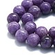 Lepidolita natural / hebras de perlas de piedra de mica púrpura G-P457-C03-09-2