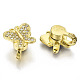 Brass Micro Pave Clear Cubic Zirconia Magnetic Clasps KK-N232-141G-NF-2