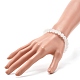 Bracciale elasticizzato da donna con perline rotonde in calcite rosa naturale BJEW-JB06927-3