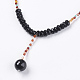 Natural Agate Pendant Beaded Necklaces NJEW-K108-12-01-2
