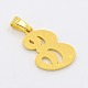 Trendy Necklace Findings Letter E 304 Stainless Steel Textured Pendants STAS-L012-D08E-2