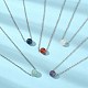 Halsketten mit runden Perlenanhängern aus gemischten Edelsteinen NJEW-JN04551-6