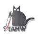 Décoration de pendentif en acrylique en forme de chat de noël HJEW-E007-01G-04-4