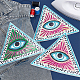HOBBIESAY 3 Colors Sequin Bling Eye Patches 203-204mm Triangle Eye Iron on Patch Cartoon Motif Applique Embroidery Garment Accessory DIY Sewing Accessories for Hoodies T-Shirt Jeans Jackets DIY-HY0001-06-4