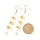 Fiore acrilico con orecchini pendenti lunghi di perle di plastica EJEW-JE04941-05-4