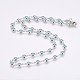 Faceted Glass Link Chain Necklaces NJEW-F230-02P-2