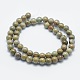 Chapelets de perles de feuille d'argent en jaspe naturel G-K287-04-8mm-2