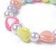 Bracelets extensibles en perles acryliques pour enfants BJEW-JB04838-M-3