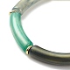 Bracciale elasticizzato con perline in tubo curvo acrilico per donna BJEW-JB08375-6