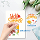 8 Sheets 8 Styles Summer Theme PVC Waterproof Wall Stickers DIY-WH0345-110-3