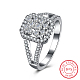 Trendy Rectangle 925 Sterling Silver Cubic Zirconia Finger Rings RJEW-BB16653-6-8