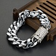 Bracelet chaîne gourmette en acier inoxydable avec fermoirs en strass WG84387-01-2
