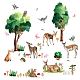 SUPERDANT Woodland Animals Wall Decal Removable Wall Stickers Trees Wall Sticker Home Decor Wall Art Sticker DIY Art PVC Wall Decal Peel and Stick Decals DIY-WH0228-672-1