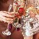 NBEADS 24 Pcs Flat Round Wine Glass Charms AJEW-AB00074-6