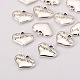 Wedding Theme Antique Silver Tone Tibetan Style Heart with Page Boy Rhinestone Charms TIBEP-N005-14B-2