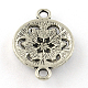 Tibetan Style Alloy Flat Roundwith Snowflake Links connectors TIBEP-R345-04AS-RS-2