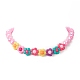 Acrylic Flower & Faceted Round Beaded Necklaces NJEW-JN04191-4