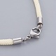 Braided Cotton Cord Bracelet Making MAK-L018-03A-09-P-3