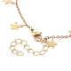 Creazione di braccialetti con maglie a catena portacavi con ciondolo a forma di stella in ottone AJEW-JB01150-46-3